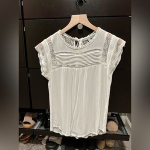 Daniel Rainn White Becru Lace Detail Top, Size SP